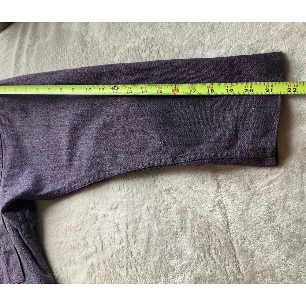 Vintage Liz Wear Women's Sz.Med-Large Cropped 90's Cotton Jacket purple Herringb - Picture 8 of 11